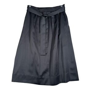 Terry Chicago Skirt A-Line Tie Waist Elastic Waist Midi‎ Satin Neutral Size 6